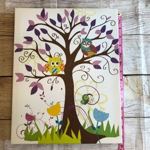 Owl wall decor for kids room. Whimsical. 15” by 12